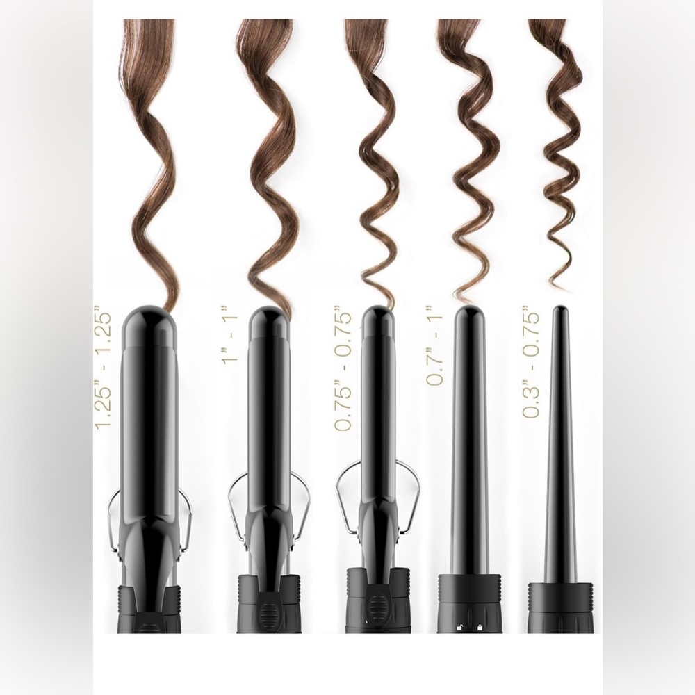 NIB 5 in 1 Professional Curling Iron and Wand Set, XTAVA Digital temp control